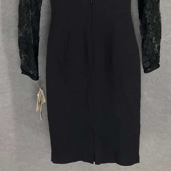 Vintage Jessica McClintock Black Lace Dress Prom Formal Party Sz 6 Whimsigoth - Picture 9 of 16